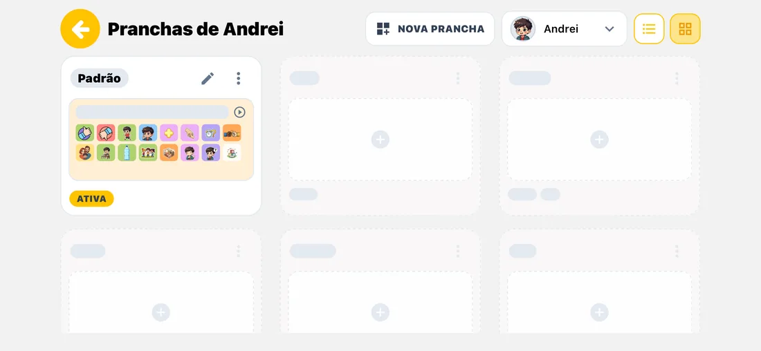 Lista de pranchas personalizadas do Autkids